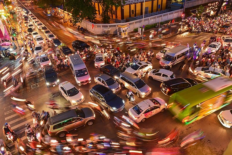 Traffico intenso in Vietnam