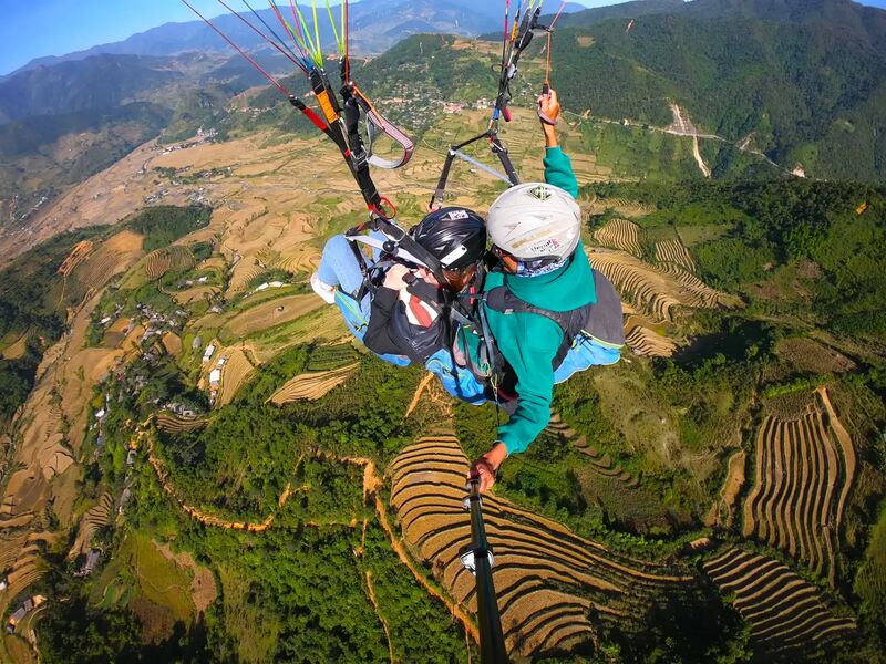 Mu Cang Chai è una destinazione eccellente per il parapendio sopra le spettacolari terrazze di riso.