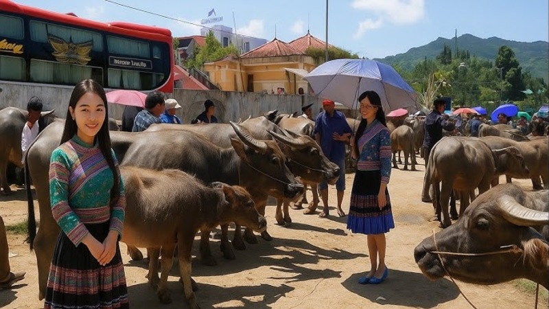 Bac Ha buffalo market