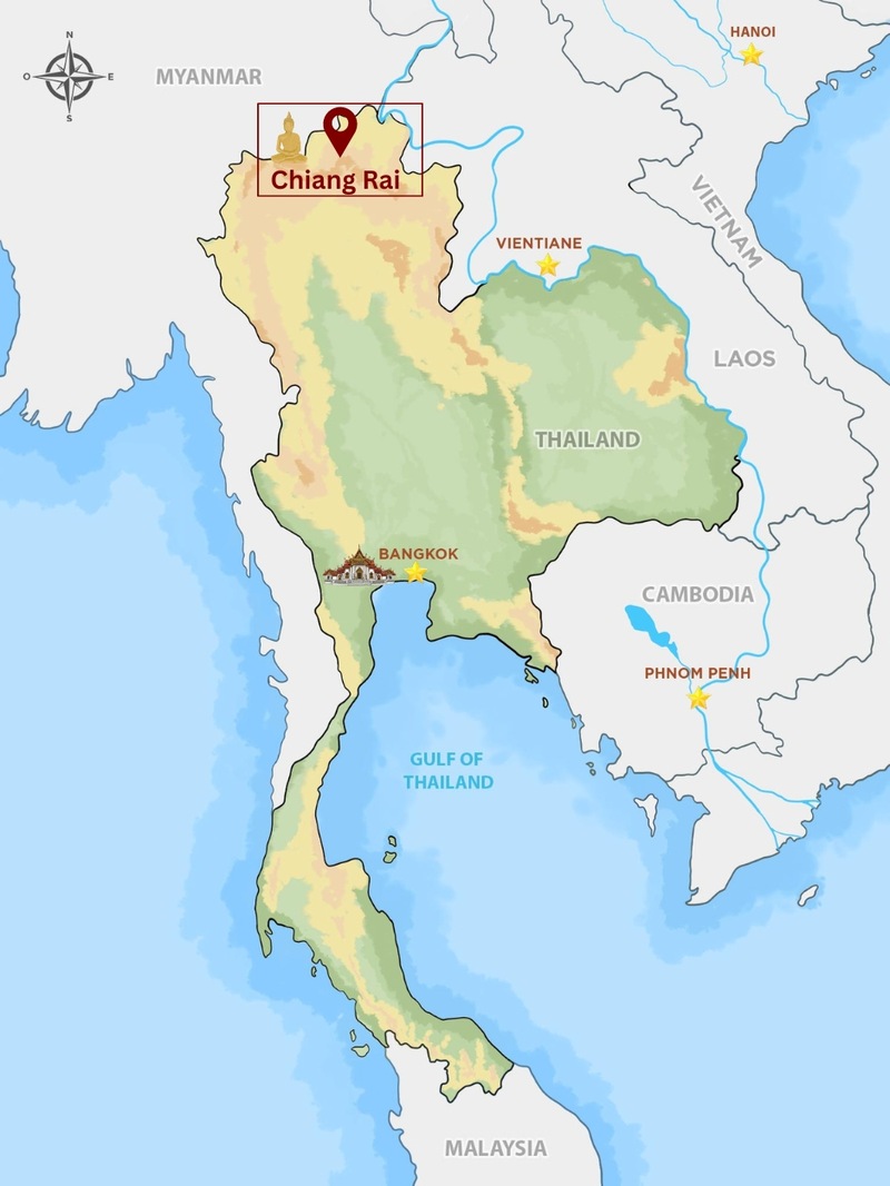 Chiang Rai si trova nella regione settentrionale della Thailandia