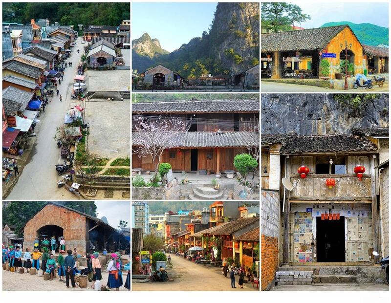 Case tradizionali e scene di mercato nel Centro Storico di Dong Van