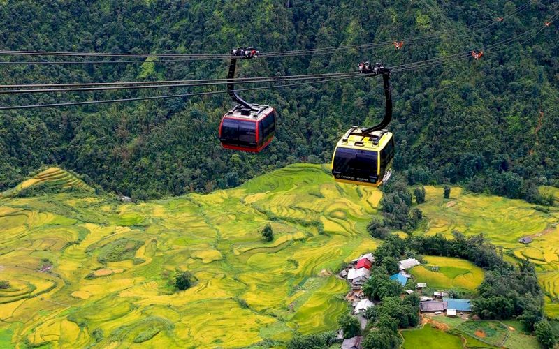 Paesaggio delle risaie a Sapa in agosto