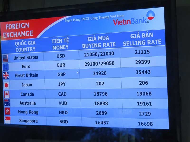 cambio valuta hanoi