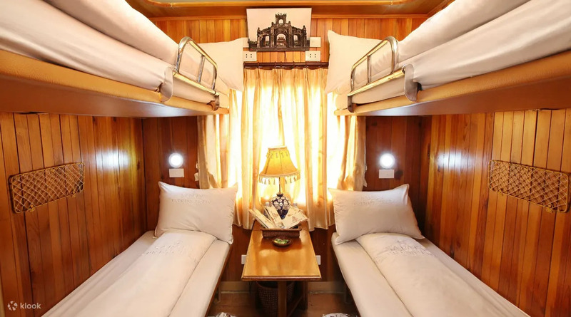 Inside a private berth on the Hanoi Sapa night train