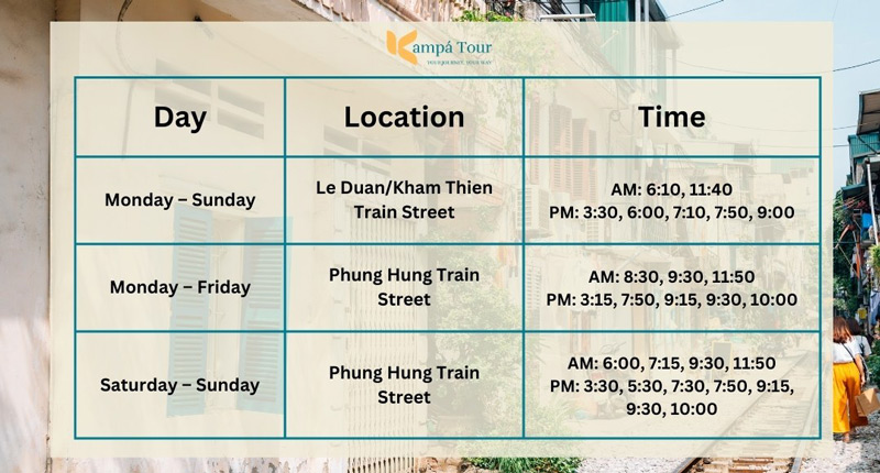 orario strada del treno hanoi 