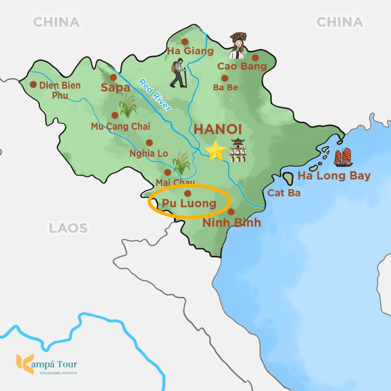 la mappa di Pu Luong