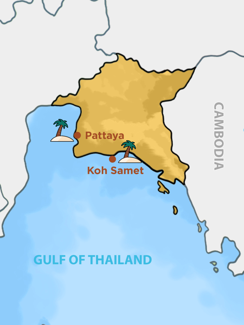 Mappa della Thailandia orientale