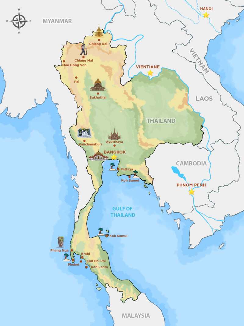 Mappa della Thailandia