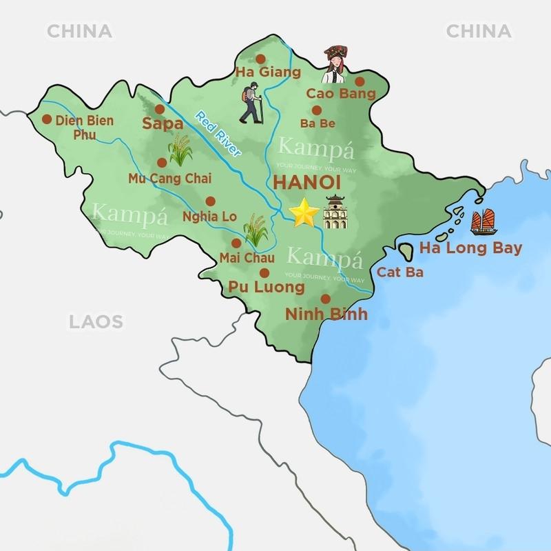 Mappa del Vietnam Settentrionale