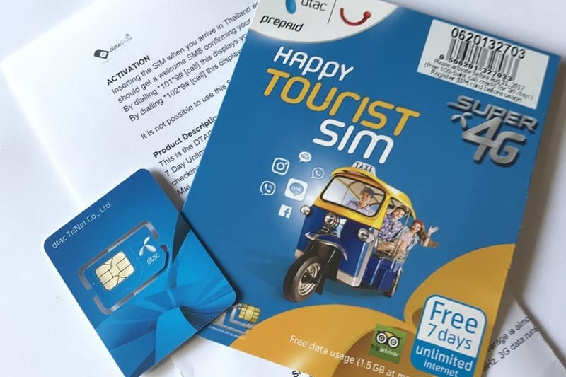 eSIM e SIM fisica thailandese