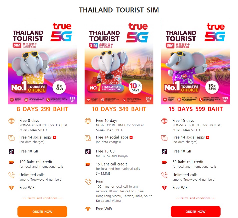 SIM turistica TrueMove H