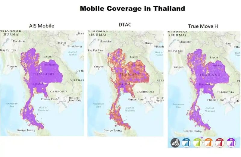 copertura mobile in Thailandia