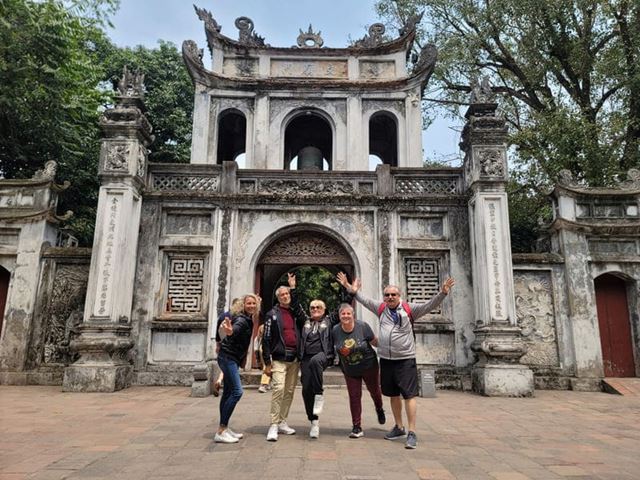 They also visit the iconic Temple of Literature in Hanoi