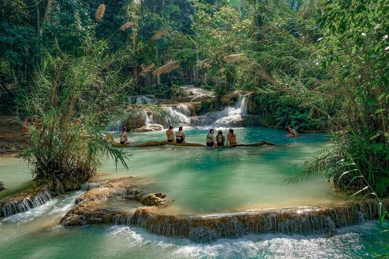 Le cascate di Kuang Si, una splendida cascata scintillante a sud-ovest di Luang Prabang